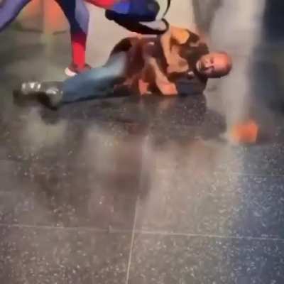 Man burning alive on the sidewalk in LA