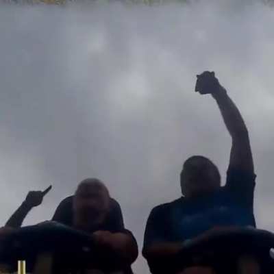 He caught a mobile phone while riding a roller coaster!