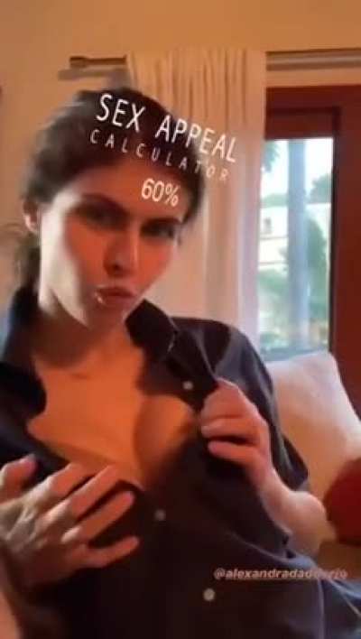 Alex using a sex appeal calculator! (via one of @WhatIsMorgan&rsquo;s Instagram stories)