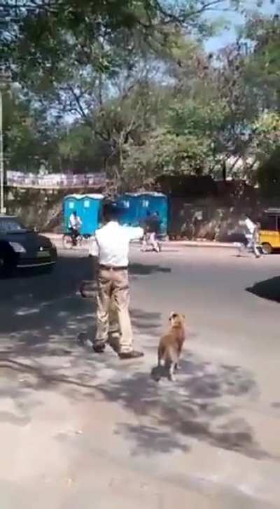 Clearing the road for a very important &ldquo;Pedestrian&rdquo; Salute to the cop!!