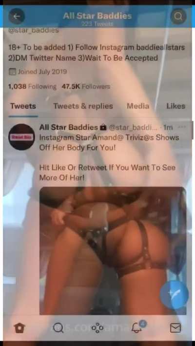 Instagram Star Amand@ Triviz@s Shows Off Her Nude Body For You! Twitter:@star_baddies
