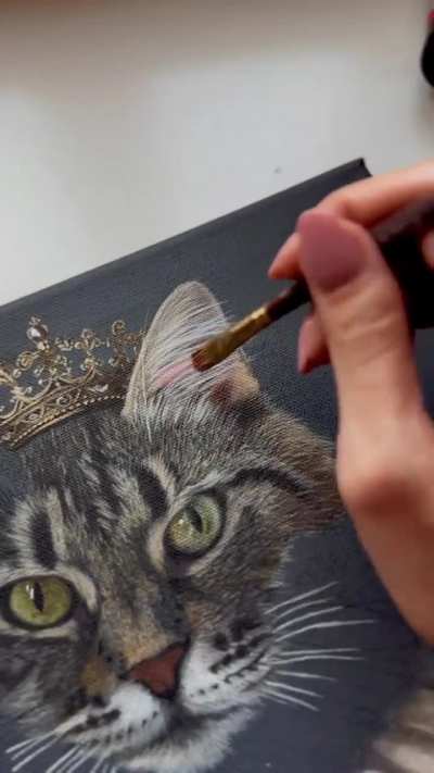 A small tribute to a beloved kitty&hellip; acrylic painting made for someone