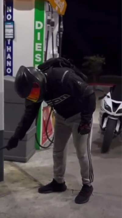 Trying to squeegee a helmet
