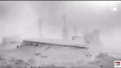 Mt Washington today. -107&deg;f and 127mph winds.