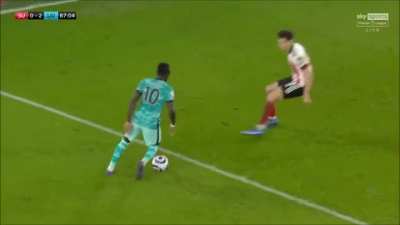 Former Everton leftback Andy Hinchcliffe - Before replays: "If there's no contact there's no reason to go to ground". After replays: "There's some contact... wasn't enough to send him to the ground clearly, he wouldn't have to dive."
