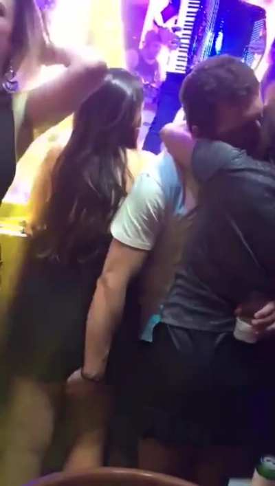 He’s got your fiancée in one hand and her friend in his other