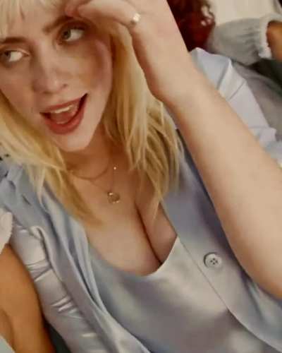 Closeup shot of Billie ellish big Tits