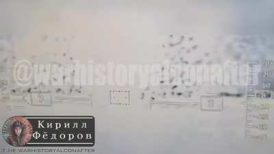 RU POV: Archival footage from the Belgorod incursions of the Mi-28NM crew that passed away today destroying multiple RDK vehicles with the Vikhr ATGM