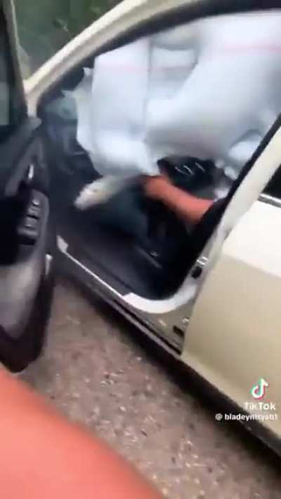Rolling road roller wheel does big damage