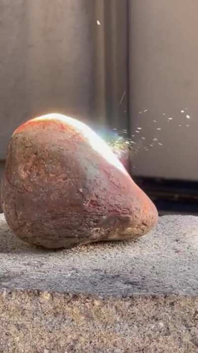 Giant magnifying glass that can melt rock