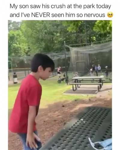 Kid freaks out at park after seeing his Crush