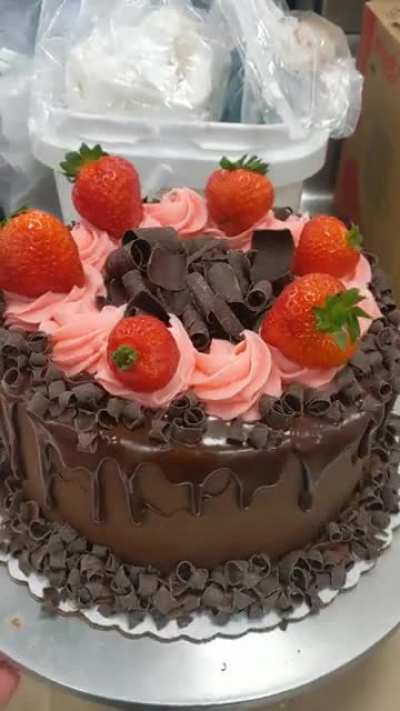 Cake I made for work came out so well!! I wish it was more "from scratch" like my old job but it's still nice