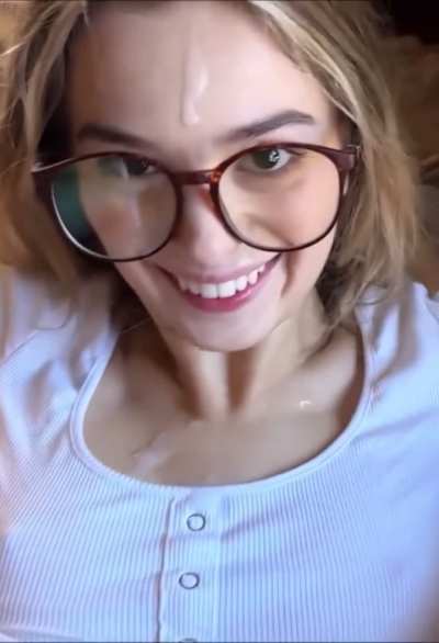 Cum cumshot facial glasses nncum tongueout