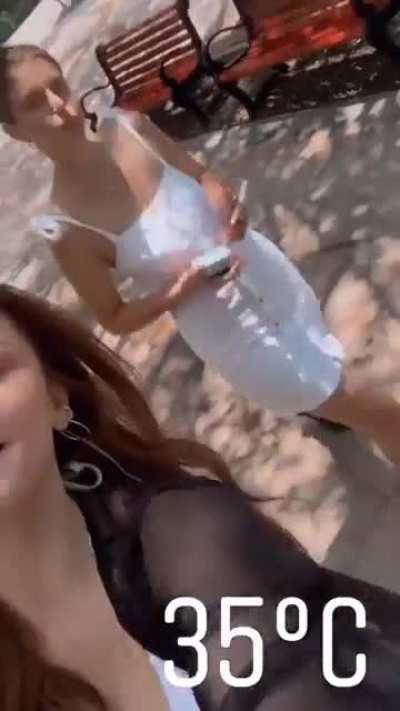 Out and about in a bikini