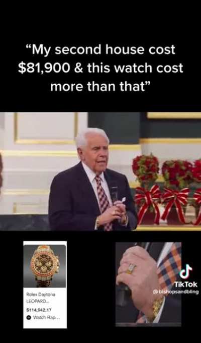 "Pastor" brags about his watch costing more than his second house