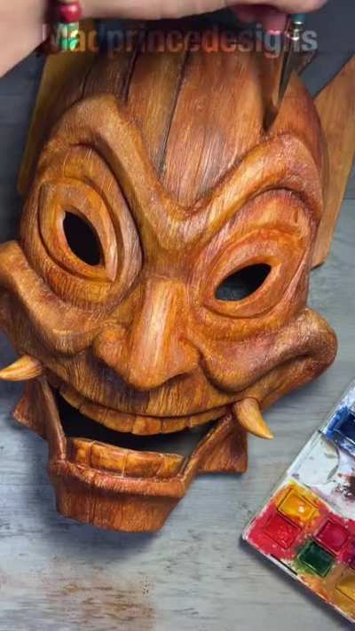 [OC] Casting &amp;amp; Painting the Blue Spirit mask 💜