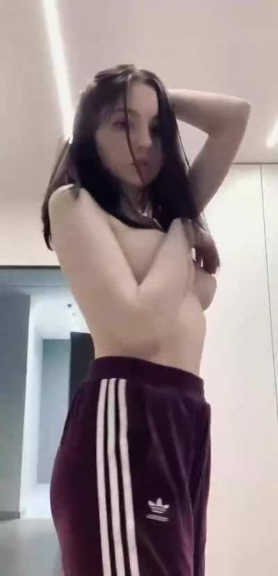 A cutie in some jogger pants