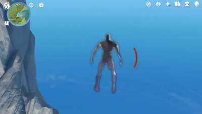 Kratos falls down cliff with no stamina in Genshin Impact