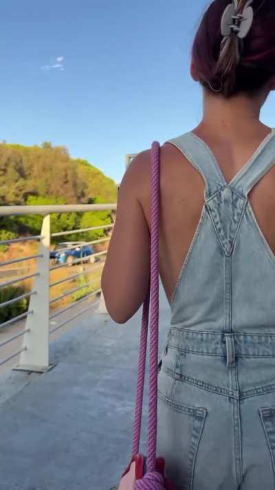 Straps barely holding&hellip; but that&rsquo;s part of the fun on a public stroll 👀