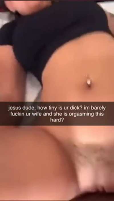 Normally I&rsquo;d pull out to be respectful. Since she&rsquo;s never a real orgasm with you though. I&rsquo;m going to fill her up. Have fun raising my kid, cuck.