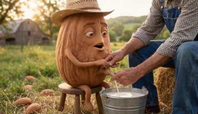 Organic almond milk farming
