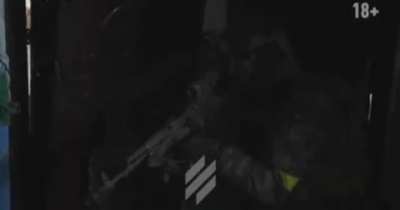 Some CQB in Bakhmut, Hit in face but still firing on russian position