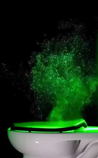 Laser experiment reveals how high poop particles may blast after we flush