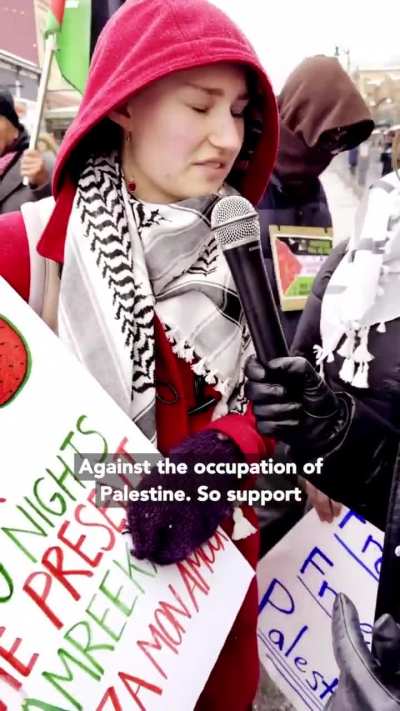 Noa Tishbi interviewing "Cease fire" protestors regarding the conflict