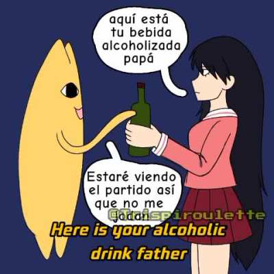 Janet tr&aacute;eme mi cerveza para robots but it's Azumanga Daioh (Latin shitpost meme)