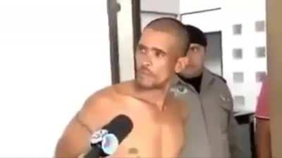 Highly dangerous criminal responds to the interviewer's question