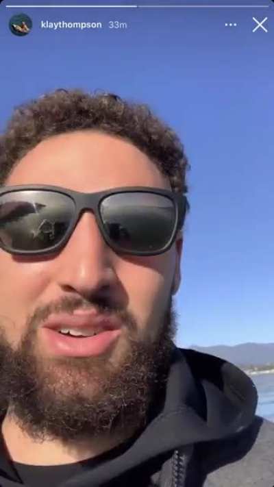 Klay &ldquo;yaking&rdquo; across The Bay to practice this morning