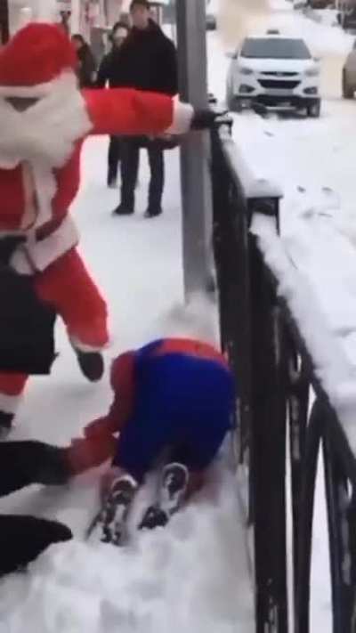 Oh god i really am shocked Santa loves spider Man 😭😂