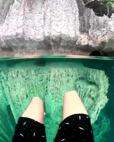 This Crystal clear deep lake in the Phillipines