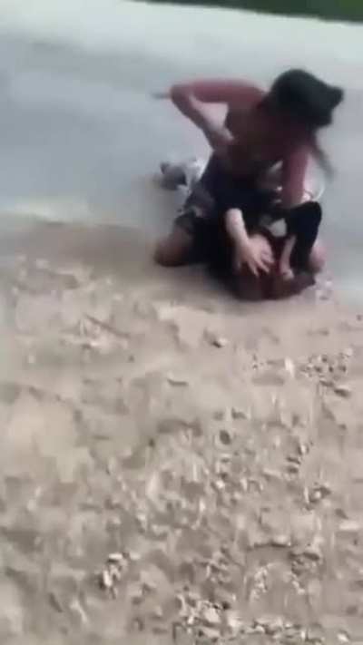 Camo shorts chick dominates the opposition&hellip; rough ground &amp;amp; pound