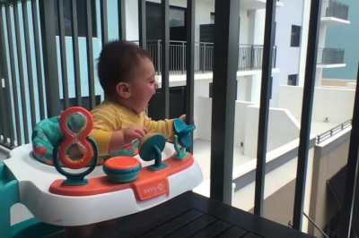 My son yelling at the world