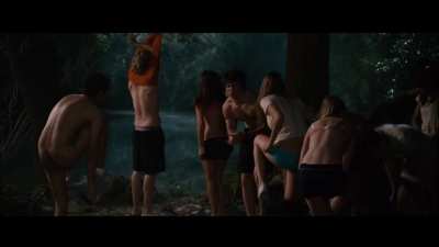 As a hot cheerleader in Fired Up - She's in the white bra and blue underwear