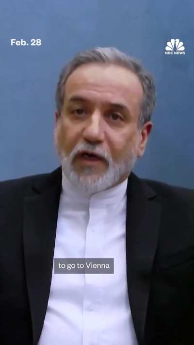 Iranian foreign minister Abbas Araghchi: "A deal was at our reach" before U.S.-Israeli strikes: "I don't know why U.S admin insists to start negotiation and then in the middle, attack the other party. Perhaps, it was others who dragged the U.S for their o