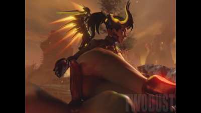 Devil Mercy keeps big cock on edge (ThreeDust)