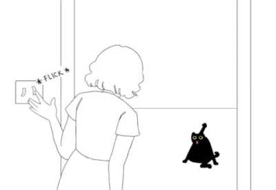 Living with a black cat is like
