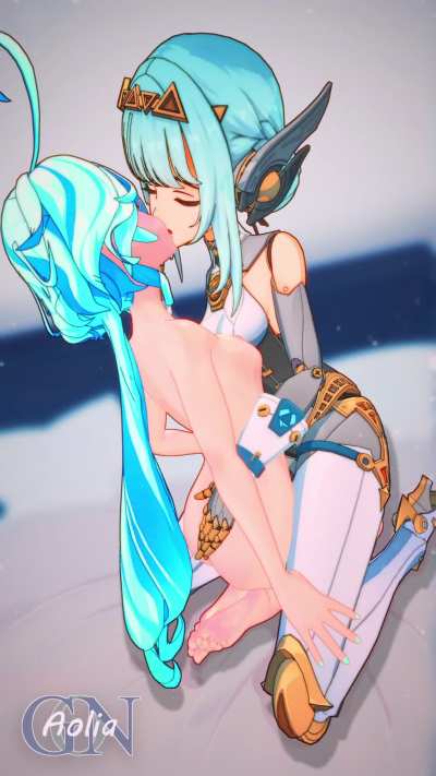 Furina x Ineffa kissing [Genshin impact] (AoliaGon)