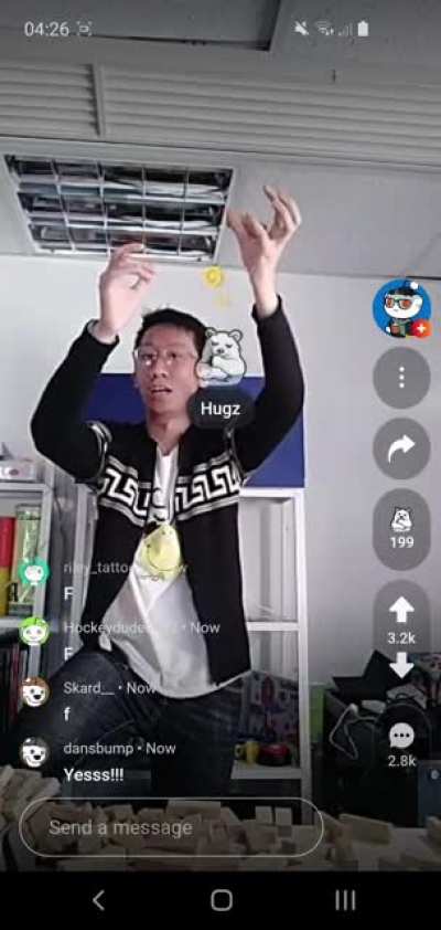 So this just happened on Reddit live