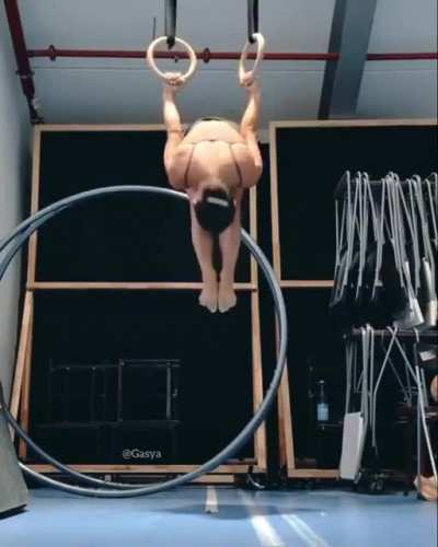 girls ina gif. The rings are rotating with her, but this still doesn't look right.