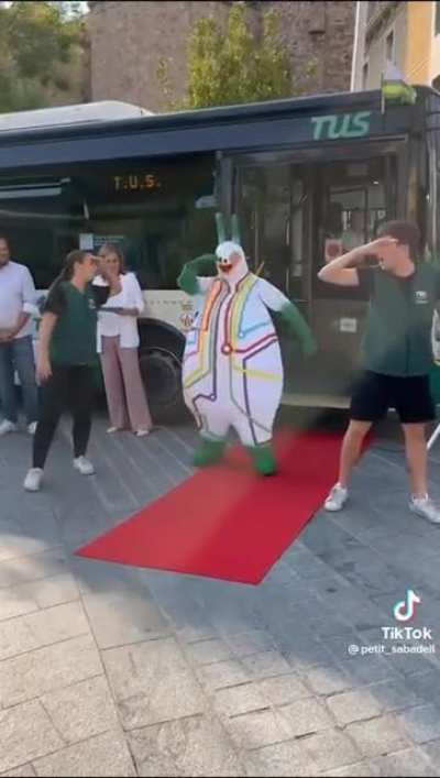 Spain has a new bus mascot, Bussi.
