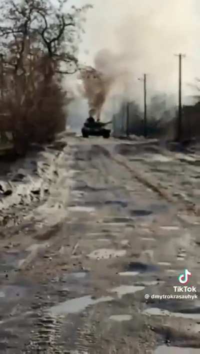 T-series tank explodes due to ammunition cook-off. Ukraine 2024.
