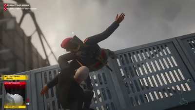 Next time don't spin around and start a fistfight and maybe you and you're buddy won't get punched off the building.