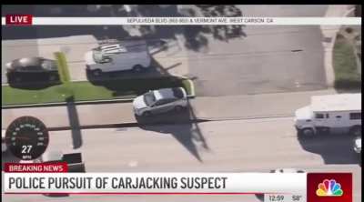 Police hit vehicle &amp;amp; pedestrian in failed car recovery. (Los Angeles 1/11/24)