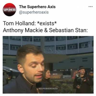 Anthony Mackie + Sebastian Stan + Tom Holland