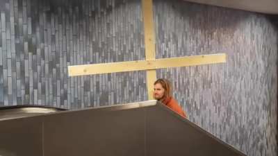 Jesus take the escalator 