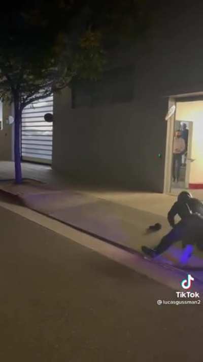 Guy steals a car drunk &amp;amp; cop tells him to get on the ground nicely &amp;amp; &hellip;.