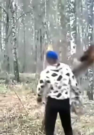 WCGW kicking a tree?